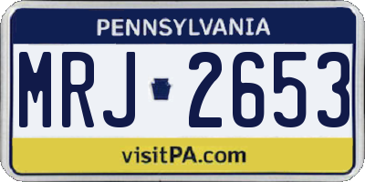PA license plate MRJ2653
