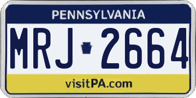 PA license plate MRJ2664