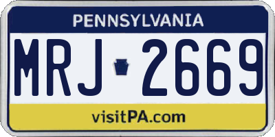 PA license plate MRJ2669