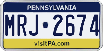 PA license plate MRJ2674