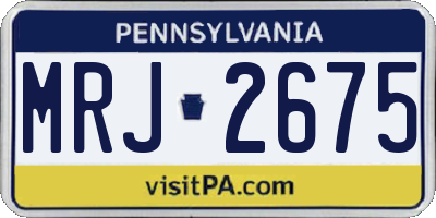 PA license plate MRJ2675