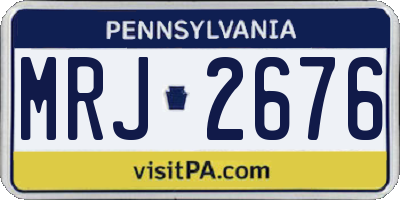 PA license plate MRJ2676