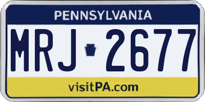 PA license plate MRJ2677