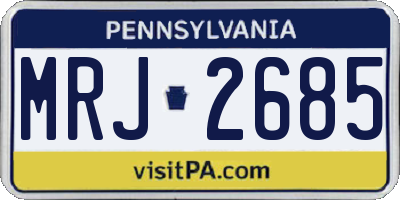 PA license plate MRJ2685