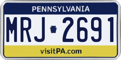 PA license plate MRJ2691