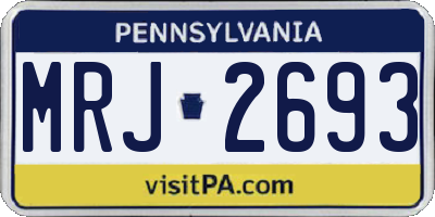 PA license plate MRJ2693