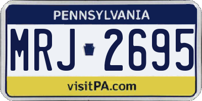 PA license plate MRJ2695