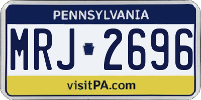 PA license plate MRJ2696