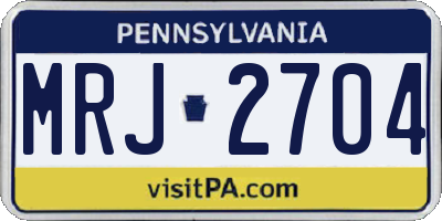 PA license plate MRJ2704