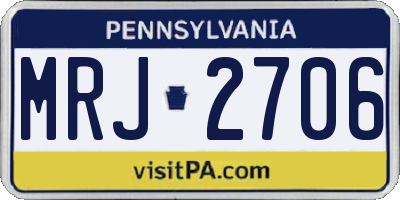 PA license plate MRJ2706