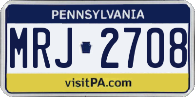 PA license plate MRJ2708