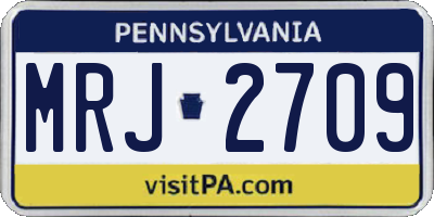 PA license plate MRJ2709