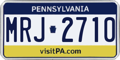 PA license plate MRJ2710