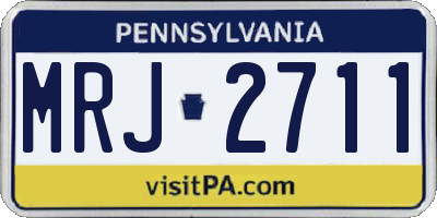 PA license plate MRJ2711