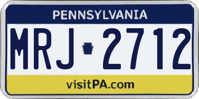 PA license plate MRJ2712