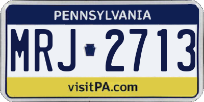 PA license plate MRJ2713