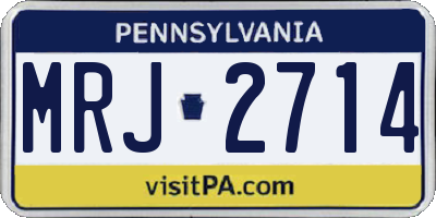 PA license plate MRJ2714