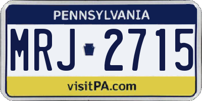 PA license plate MRJ2715
