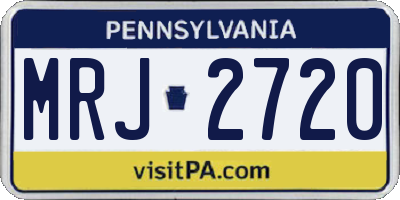 PA license plate MRJ2720