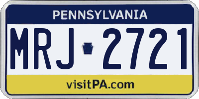 PA license plate MRJ2721