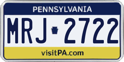 PA license plate MRJ2722