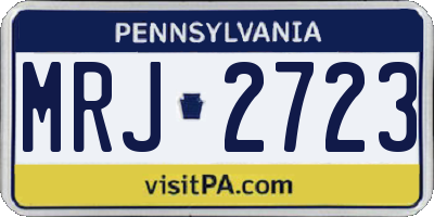 PA license plate MRJ2723