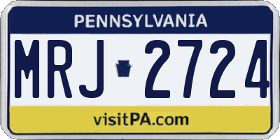PA license plate MRJ2724