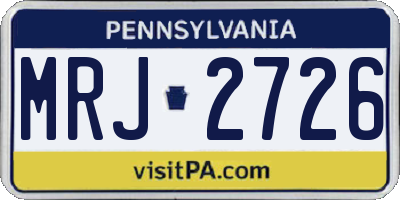 PA license plate MRJ2726