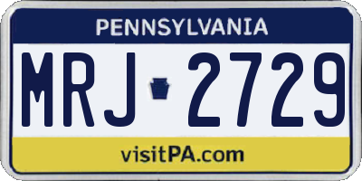 PA license plate MRJ2729