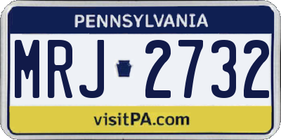PA license plate MRJ2732