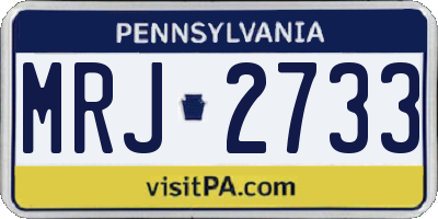 PA license plate MRJ2733
