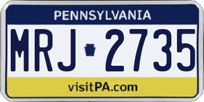 PA license plate MRJ2735