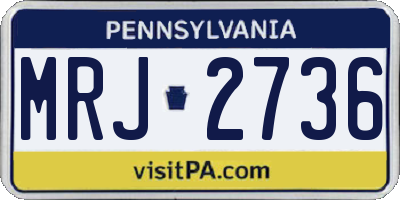 PA license plate MRJ2736