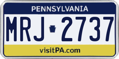 PA license plate MRJ2737