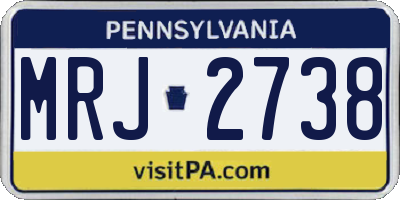 PA license plate MRJ2738