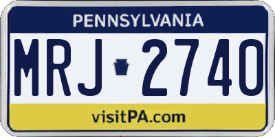 PA license plate MRJ2740