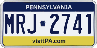PA license plate MRJ2741
