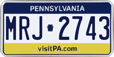 PA license plate MRJ2743
