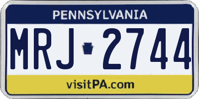 PA license plate MRJ2744