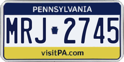 PA license plate MRJ2745