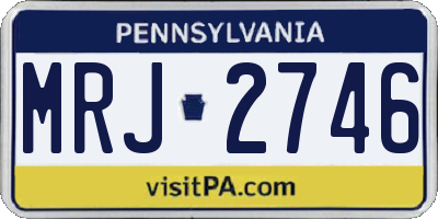 PA license plate MRJ2746
