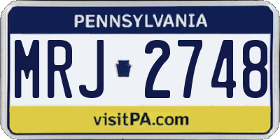 PA license plate MRJ2748