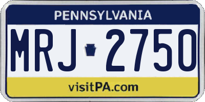 PA license plate MRJ2750