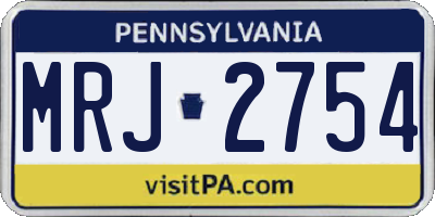 PA license plate MRJ2754