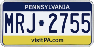 PA license plate MRJ2755