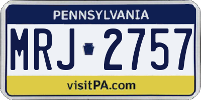 PA license plate MRJ2757
