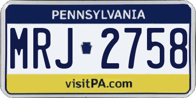 PA license plate MRJ2758