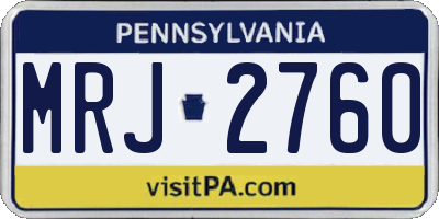 PA license plate MRJ2760