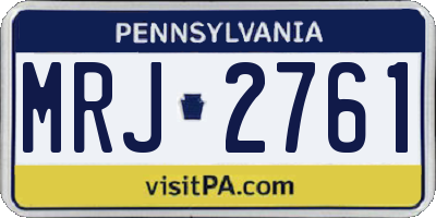 PA license plate MRJ2761