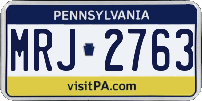 PA license plate MRJ2763